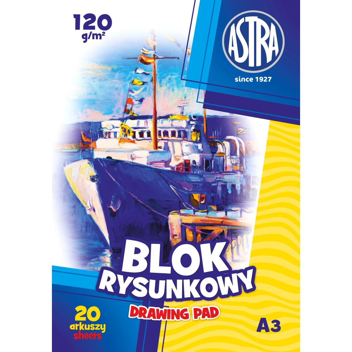 Blok rysunkowy Astra A3 biały 120g 20k (106119003)