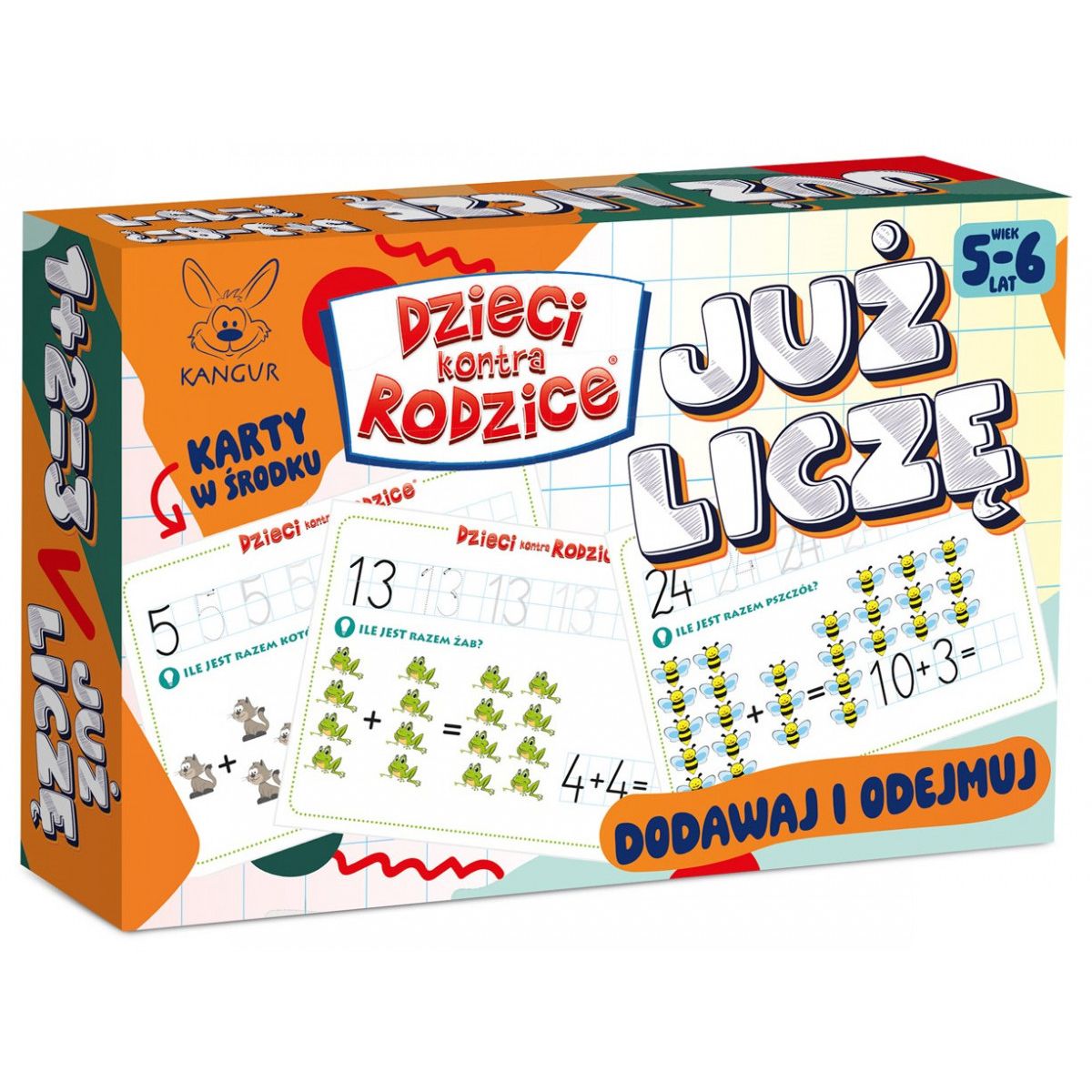 Gra karciana Kangur Dzieci kontra rodzice Już liczę. 5-6 lat