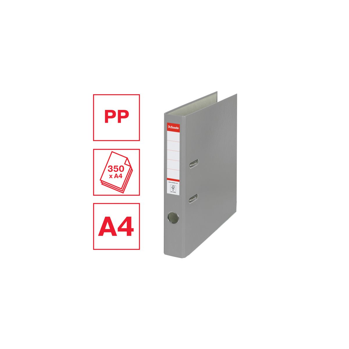 Segregator dźwigniowy Esselte Ekonomiczny A4 50mm szary (81172)