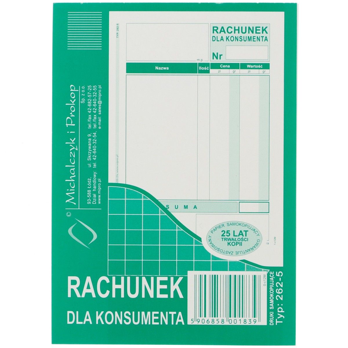 Druk samokopiujący Michalczyk i Prokop A6 80k. (262-5)