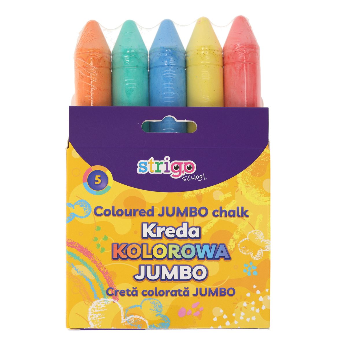 Kreda chodnikowa Strigo JUMBO 5 kolorów mix (SSC411) 5 sztuk