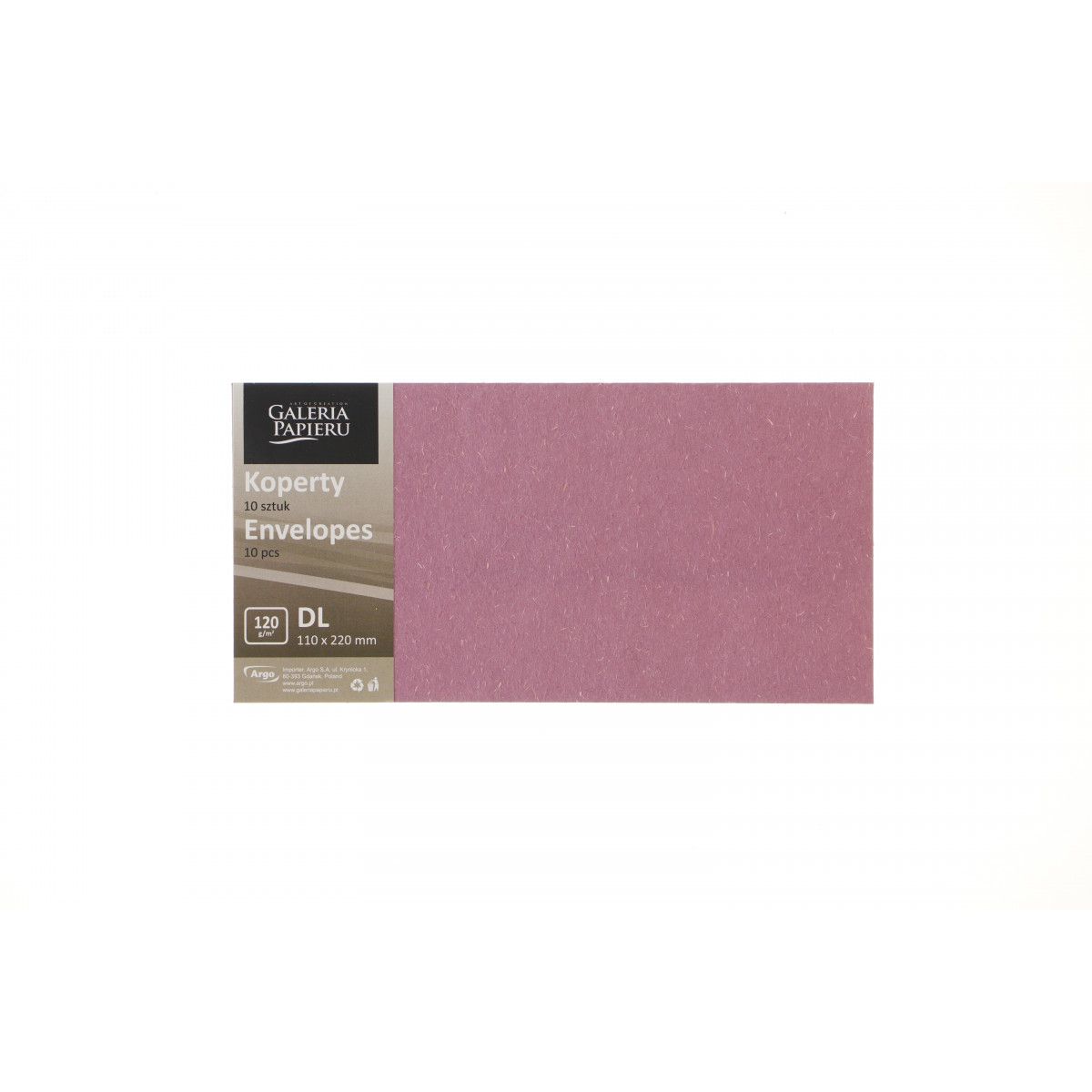 Koperta Argo DL fioletowa lawendowa [mm:] 99x210 (282123) 10 sztuk