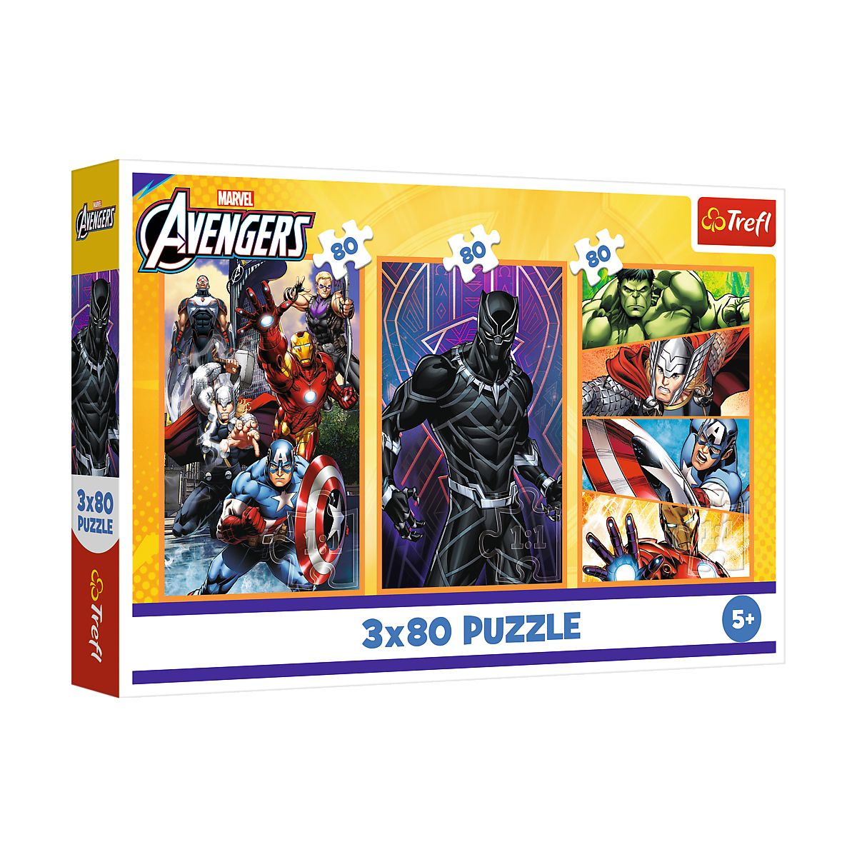 Puzzle Avengers Dni pełne akcji 3x80 el. Trefl (34883)