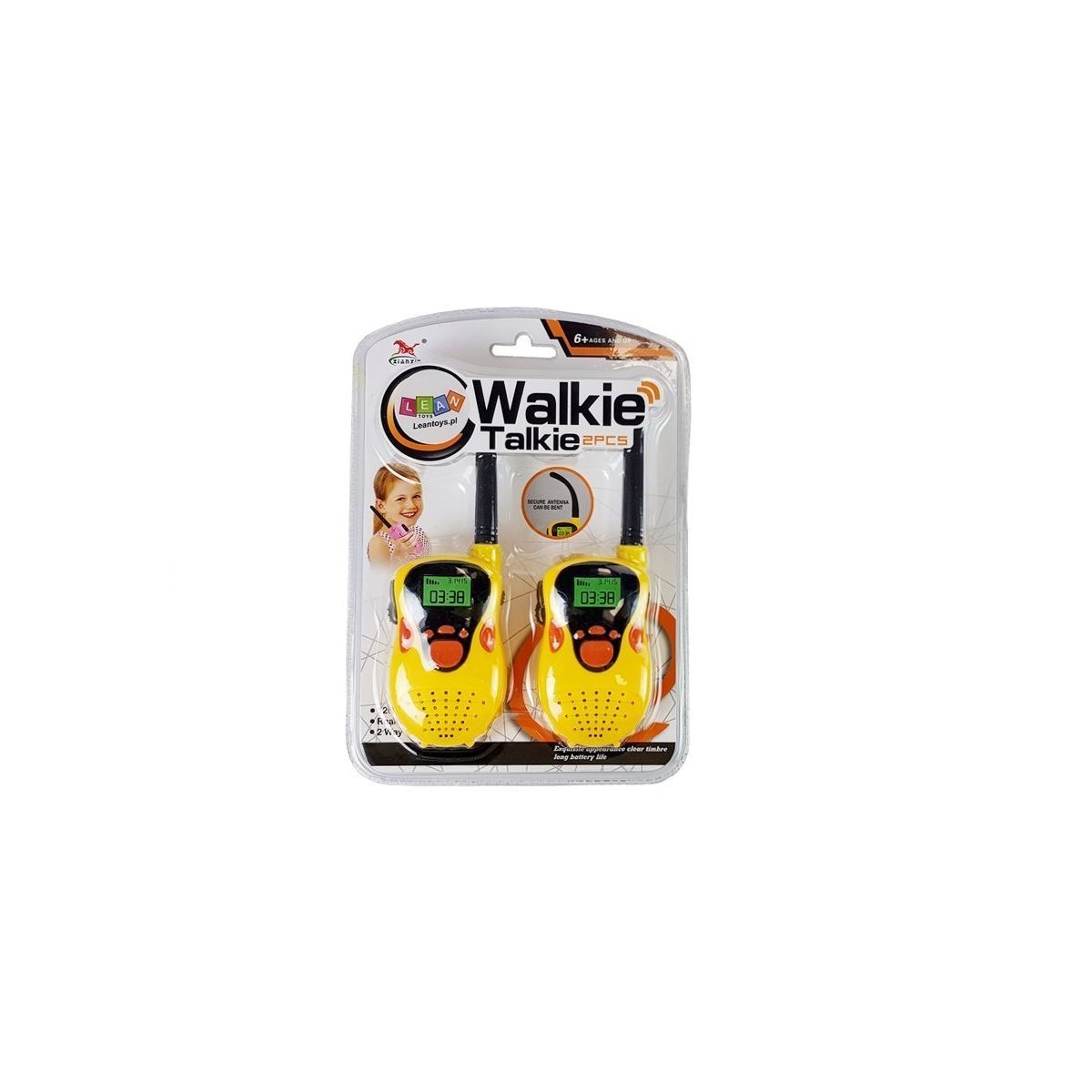 Walkie-talkie Lean krótkofalówki 100m żółte (7605)