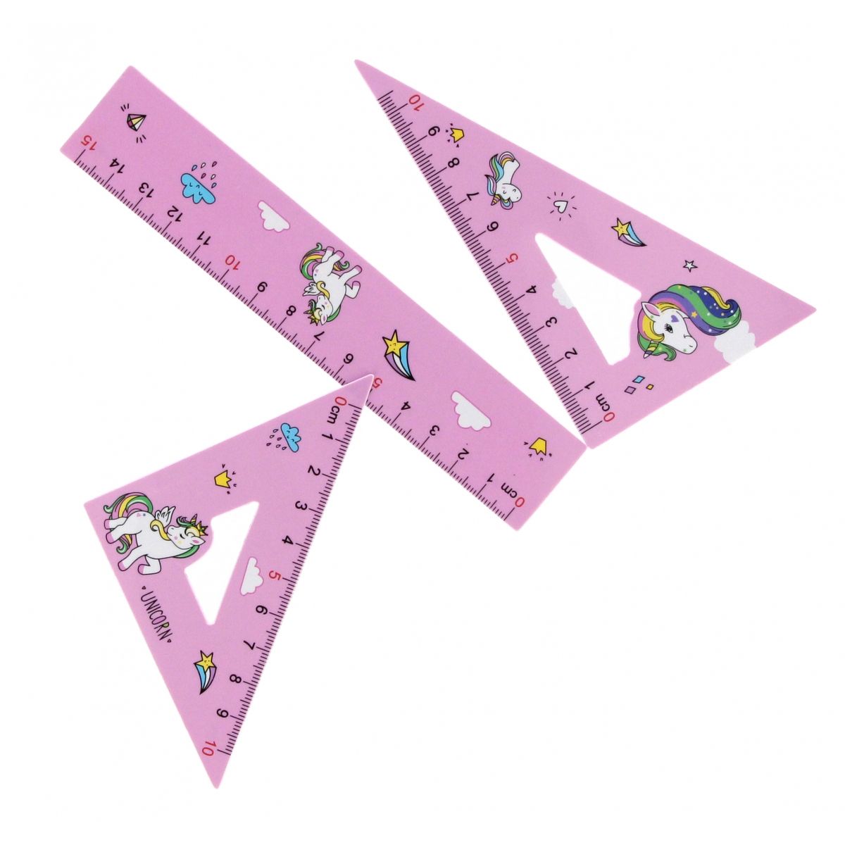 Komplet geometryczny Starpak Unicorn 3 el. (538972)