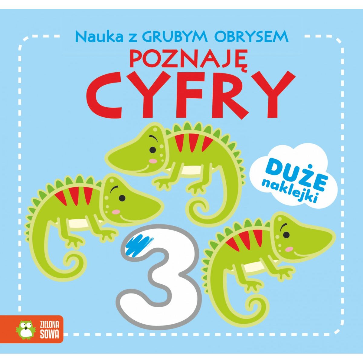 Książeczka edukacyjna Zielona Sowa Nauka z grubym obrysem. Poznaję cyfry