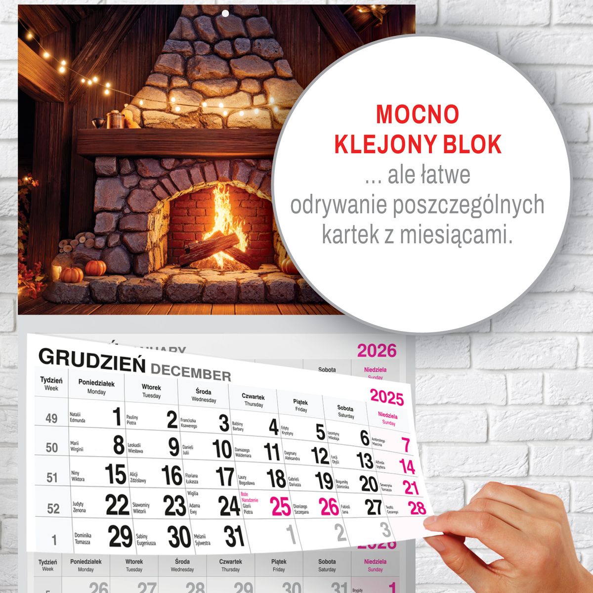 Kalendarz ścienny (401000) k:2915-377 PREMIUM trójdzielny A4 Press (KOMINEK)