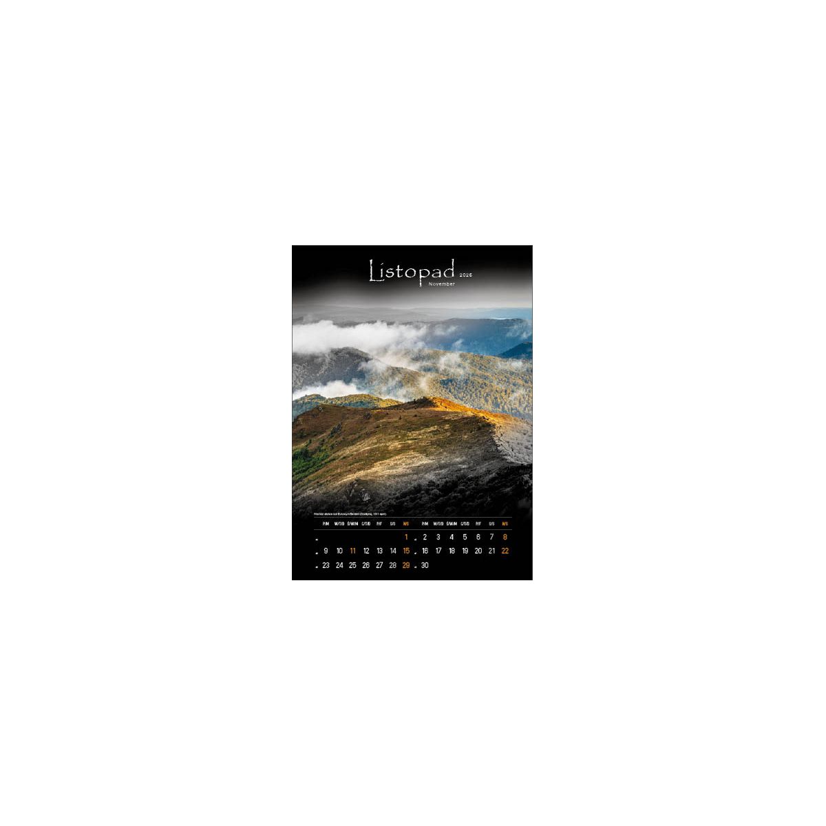 Kalendarz ścienny TAJEMNICZE BIESZCZADY WIELOPLANSZOWY 330mm x 500mm Jotan (WP127)