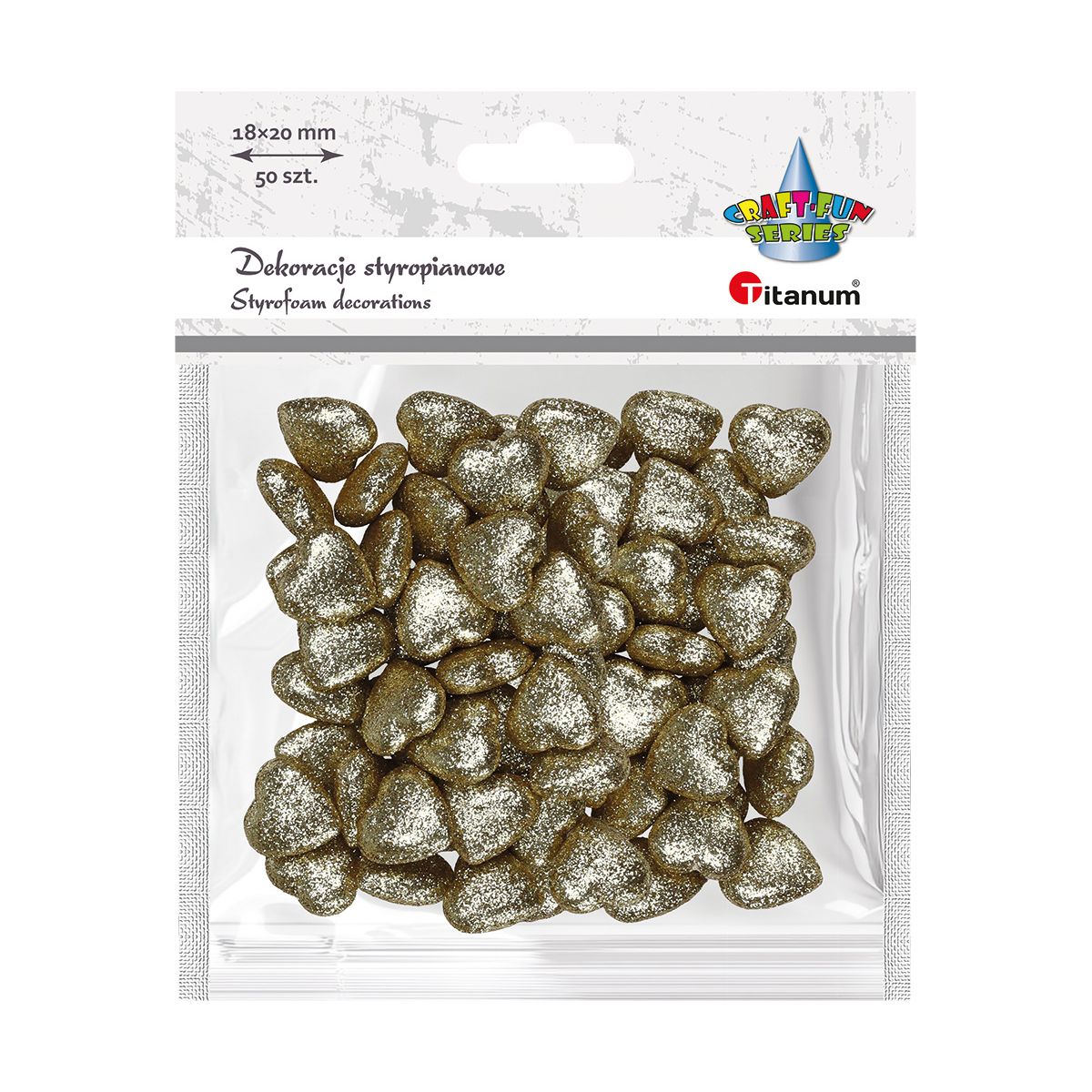 Ozdoba styropianowa Craft-Fun Series serduszka 20mm Titanum (20YX0326-G)