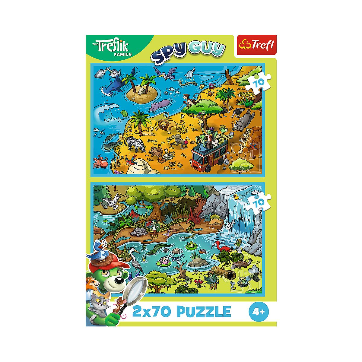 Puzzle Trefliki W krainie zwierząt 2x70 el. Trefl (34445)