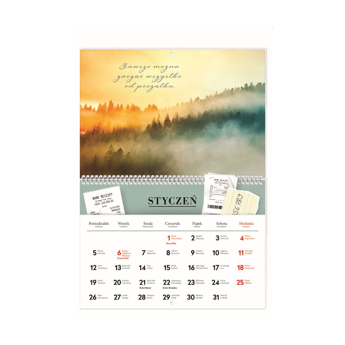 Kalendarz ścienny WIDOKI 250mm x 175mm Interdruk (z kieszenią)