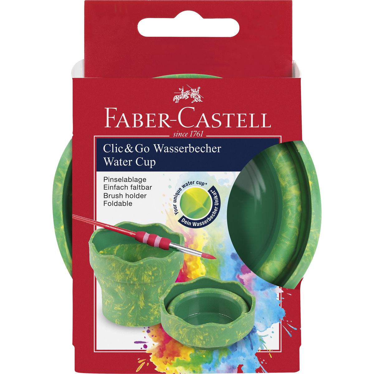 Pojemnik na wodę Faber Castell clic&go marble zielono żółty (181528 FC)