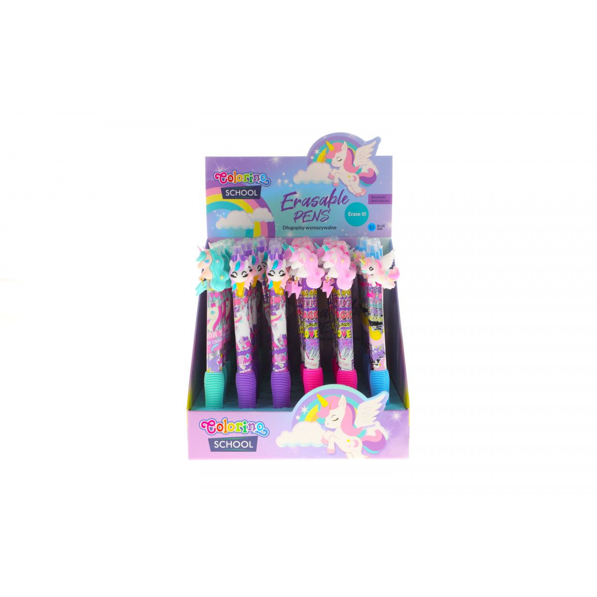 Długopis Patio Rainbow wymazywalny niebieski 0,5mm (80457PTR)