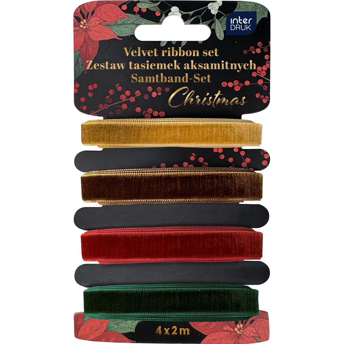 Tasiemka CHRISTMAS AKSAMITNA Interdruk (4X2M)