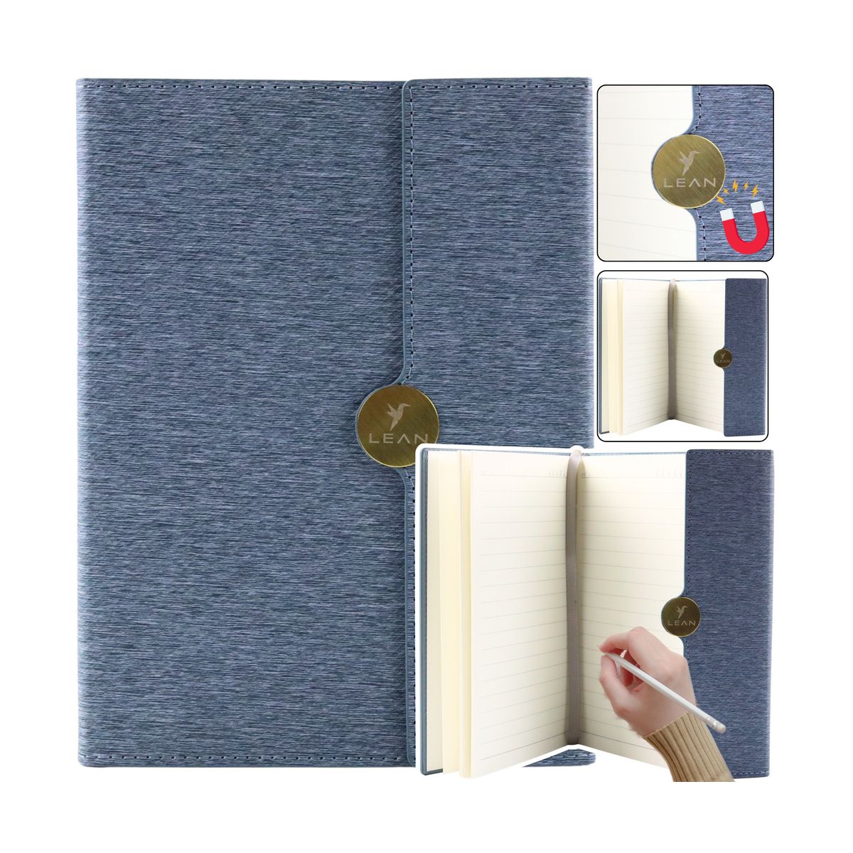 Notes Lean Biurowy Na Magnes Notatnik  Z Obiciem Szary A5 95k. linia [mm:] 210x150 (20685)