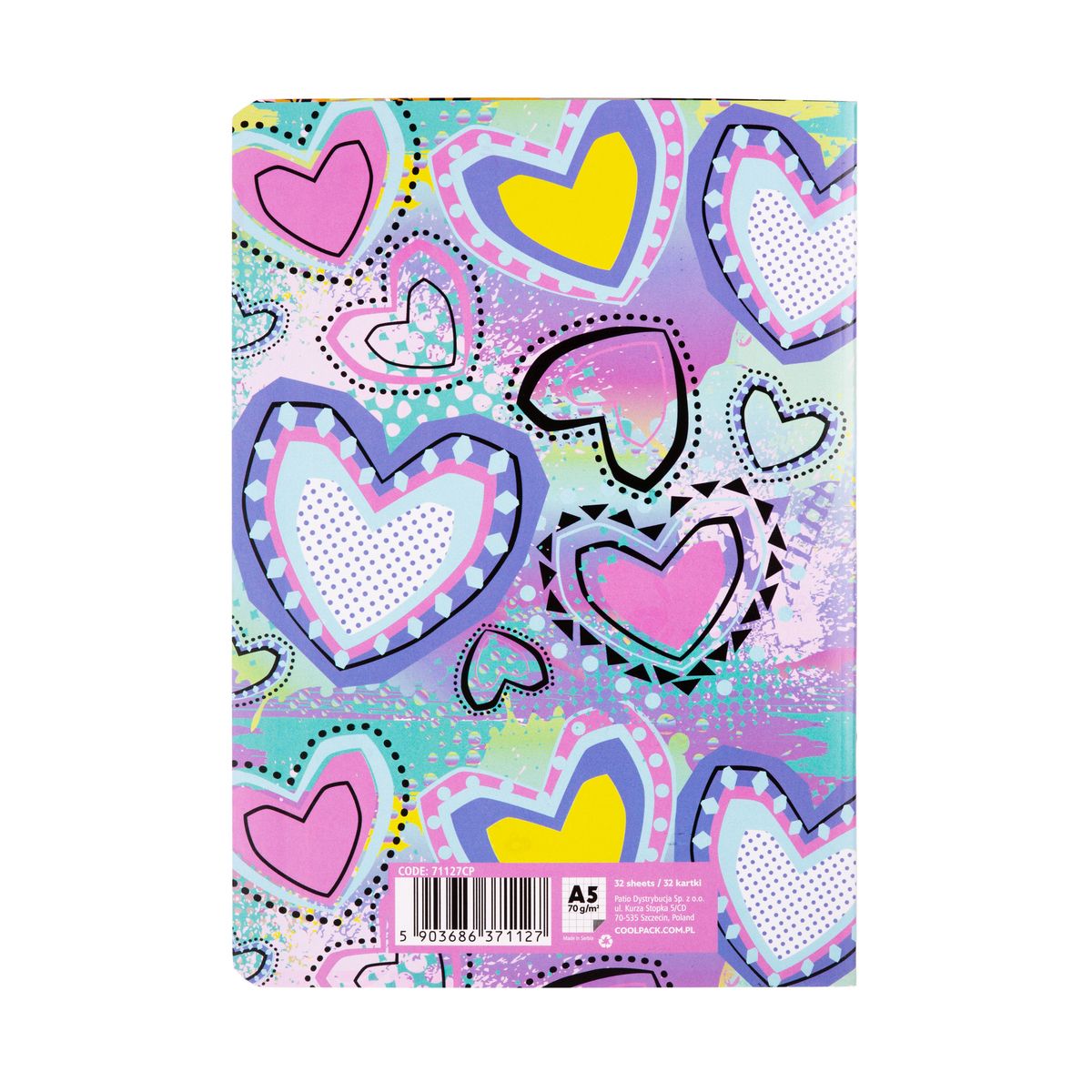 Zeszyt Patio Pastel heart A5 32k. krata (71127CP)