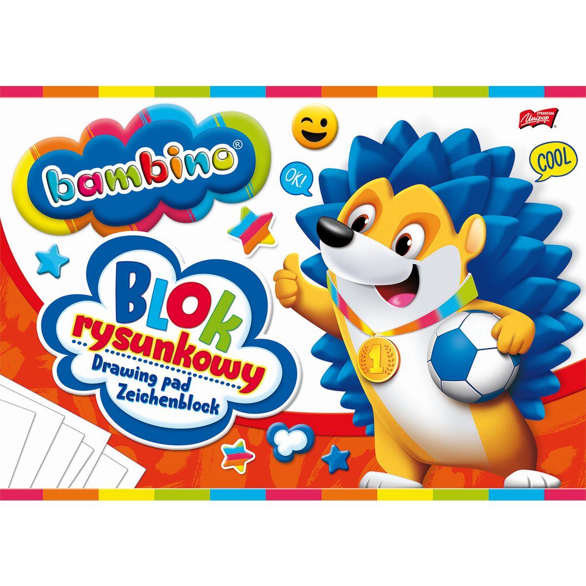 Blok rysunkowy Bambino A4 biały 80g 20k [mm:] 210x297 Unipap
