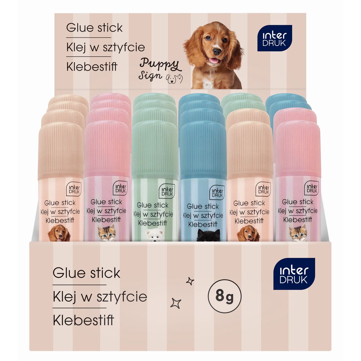 Klej w sztyfcie Interdruk PUPPY SIGN 8g (12 sztuki)