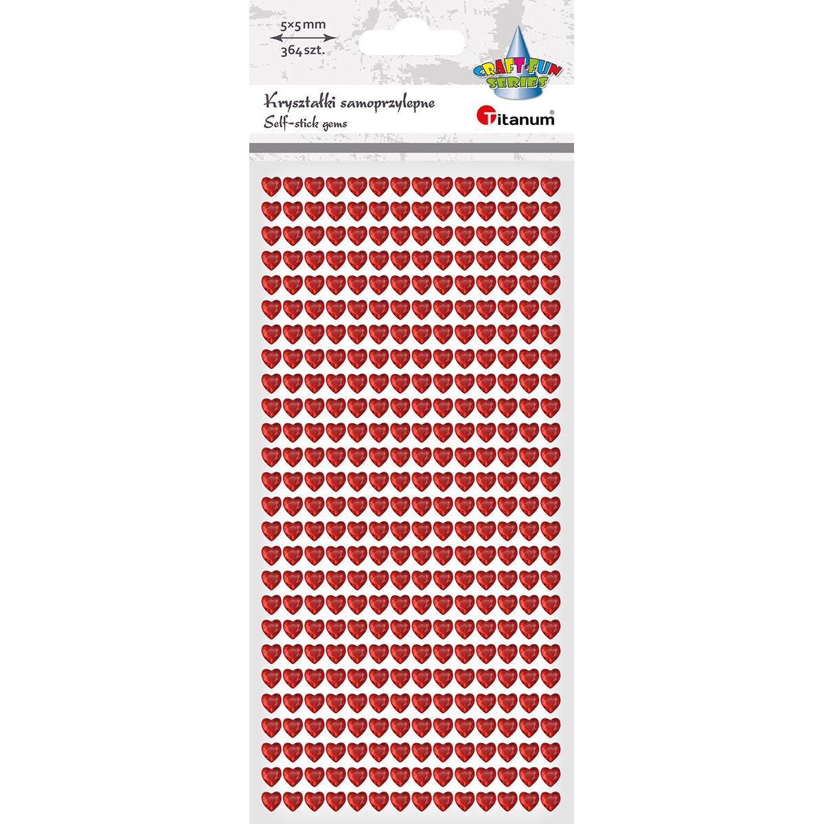 Kryształki Titanum Craft-Fun Series serca czerwone (24BR0201-158)