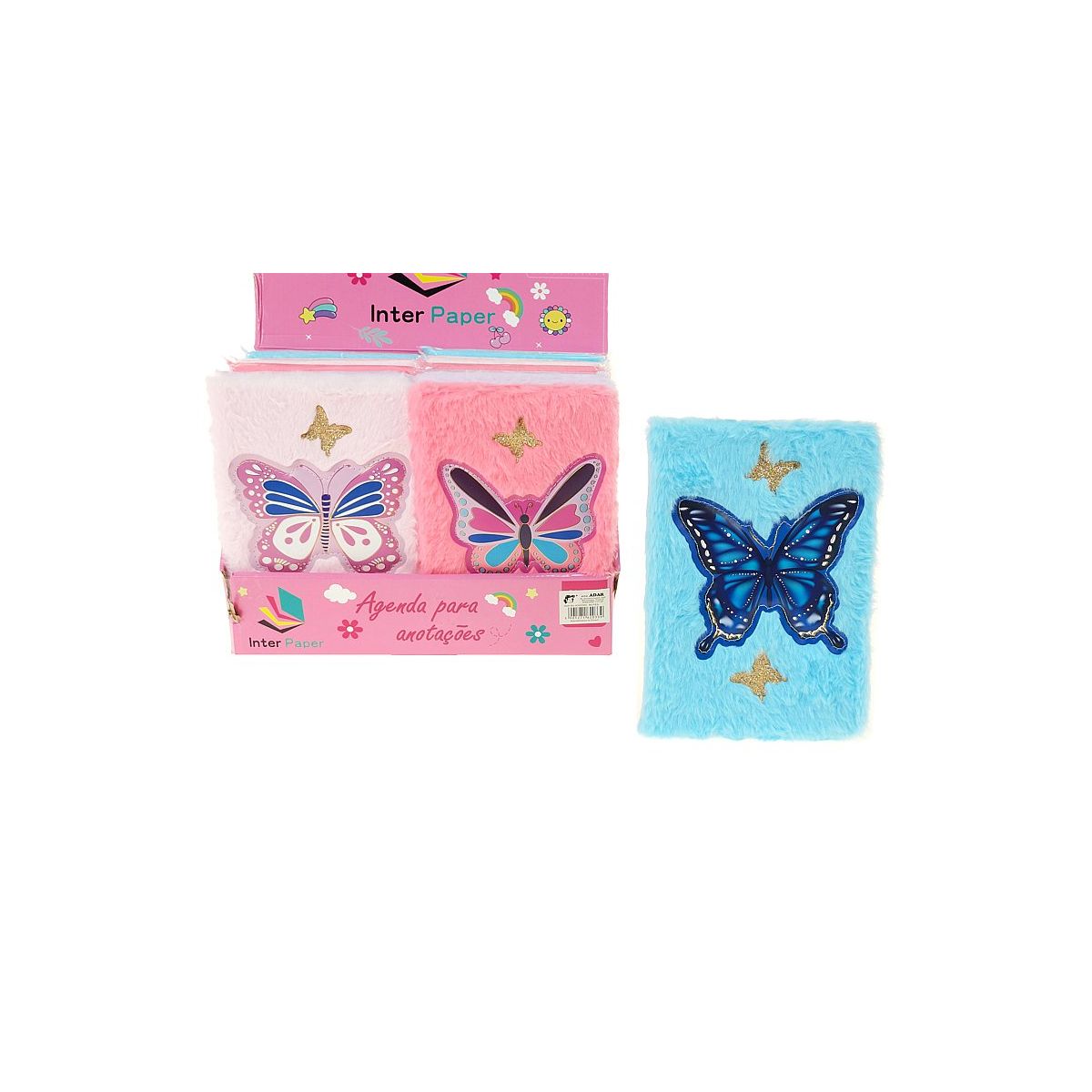 Notes Adar pluszowy, motyl A5 krata (620353)