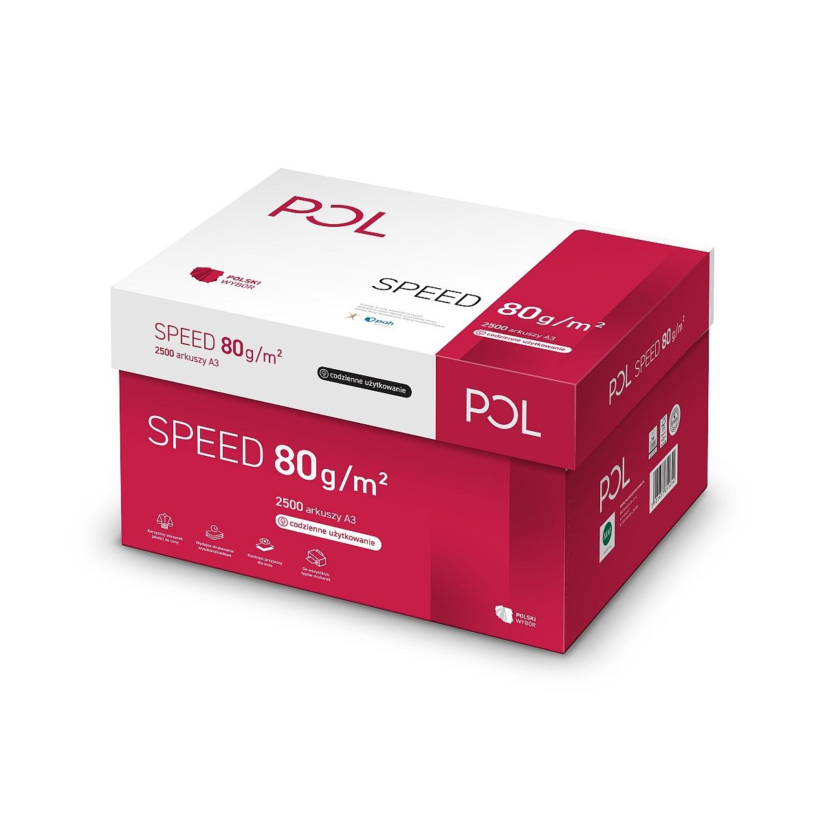 Papier ksero Pol speed A3 biały 500k. 80g