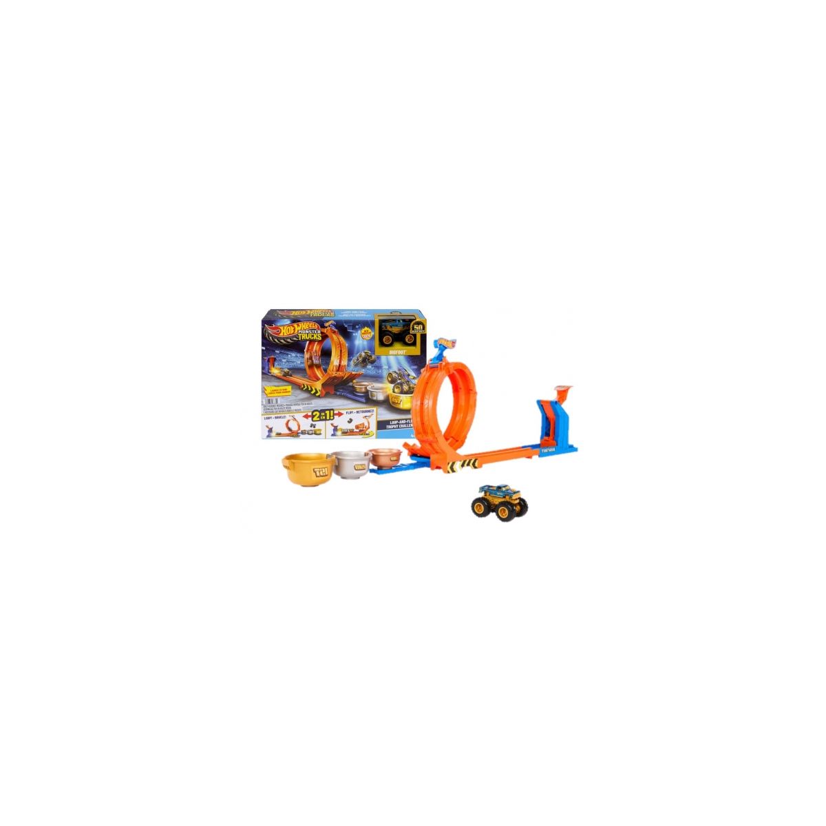 Tor wyścigowy Hot Wheels City pętla skok po trofeum (JBX64)