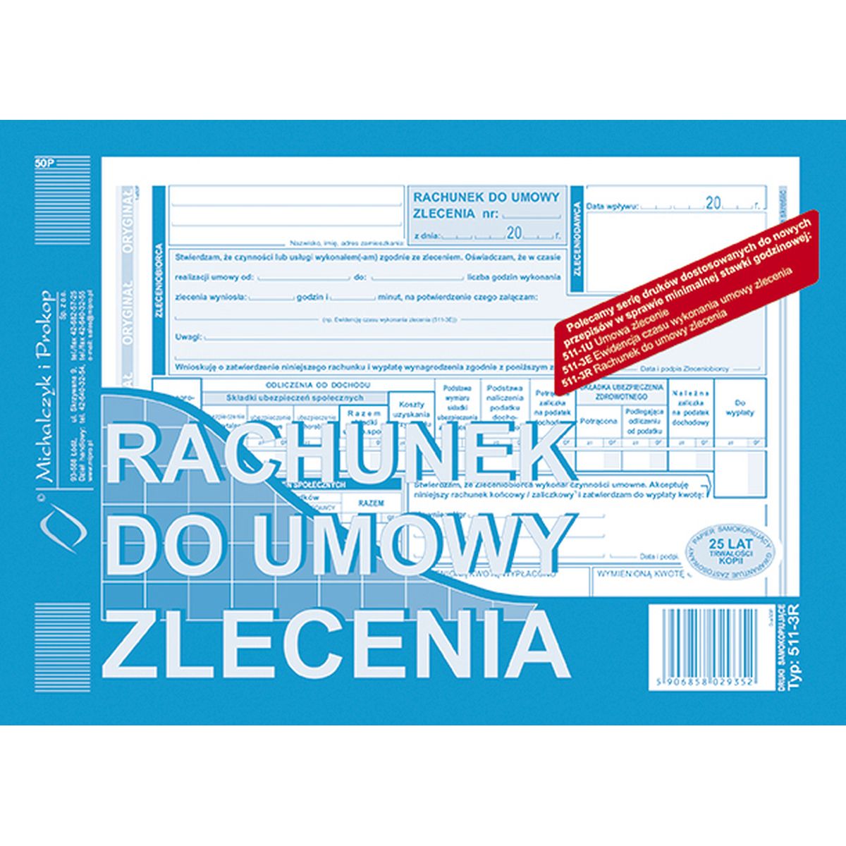 Druk offsetowy Michalczyk i Prokop rachunek A5 50k. (511-3E)