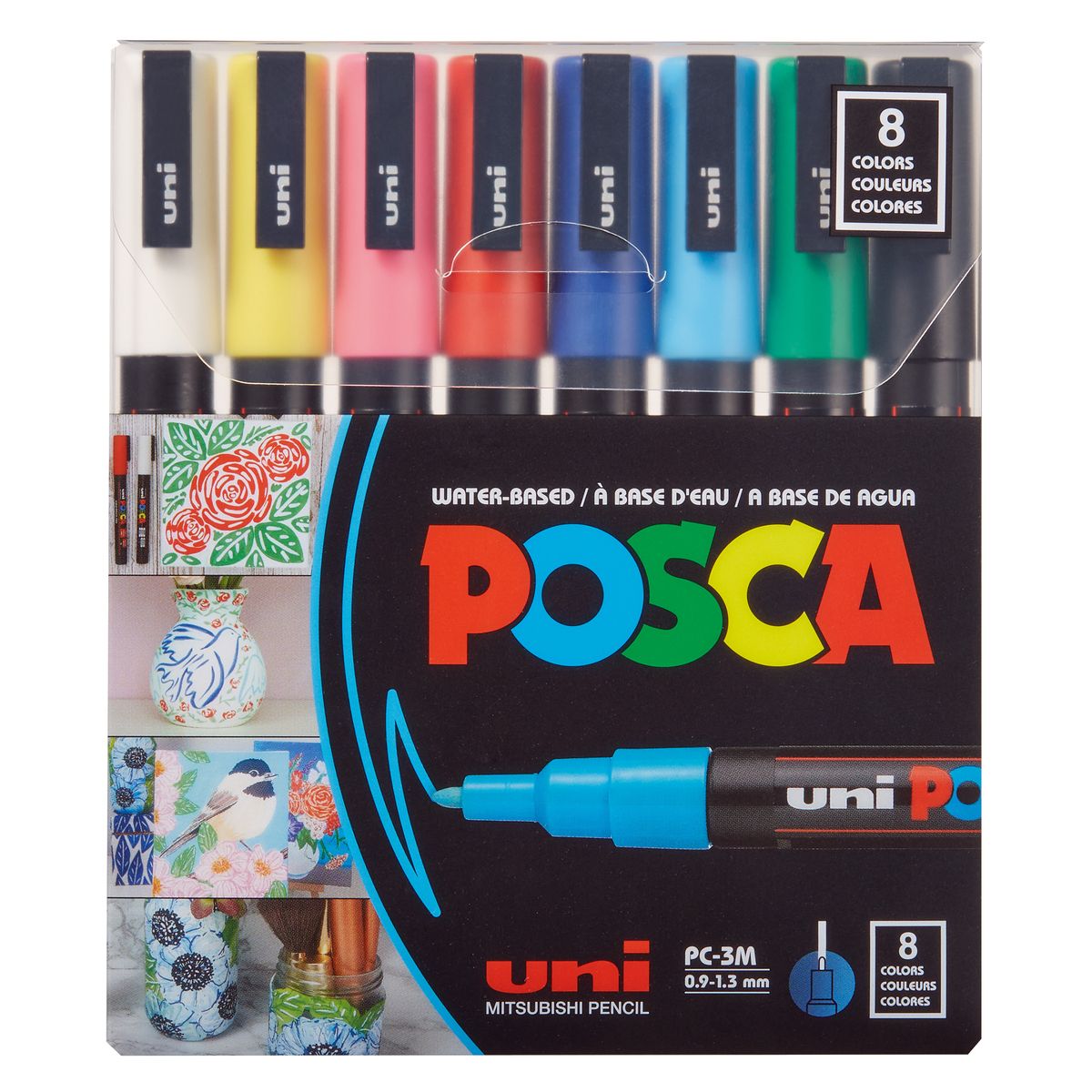 Marker specjalistyczny Posca 8 sztuk 5906340928323, mix 0,9-1,6mm okrągła końcówka (194510)