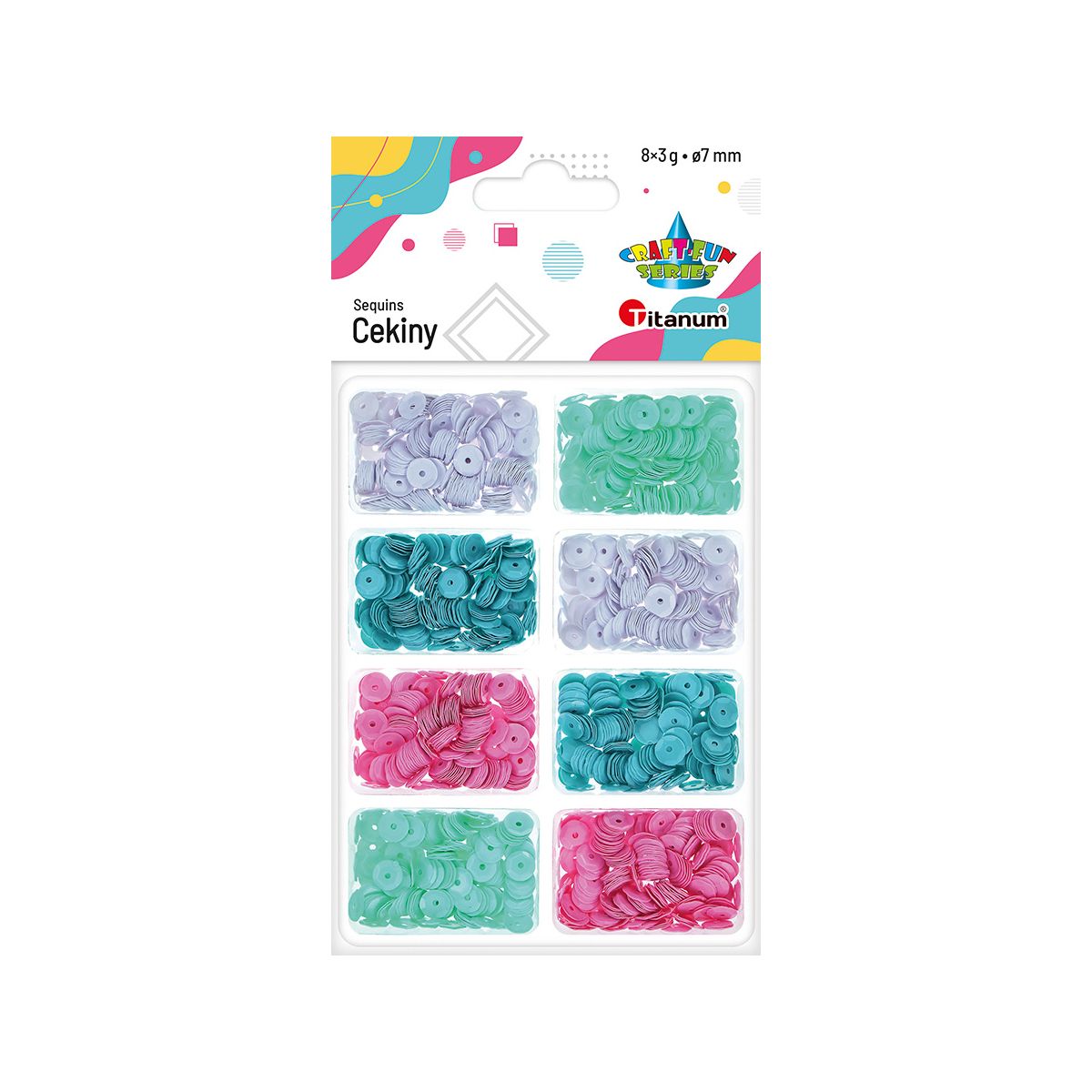 Cekiny Craft-Fun Series okrągłe zestaw 4 kolorów mix 24g Titanum (BR230009)