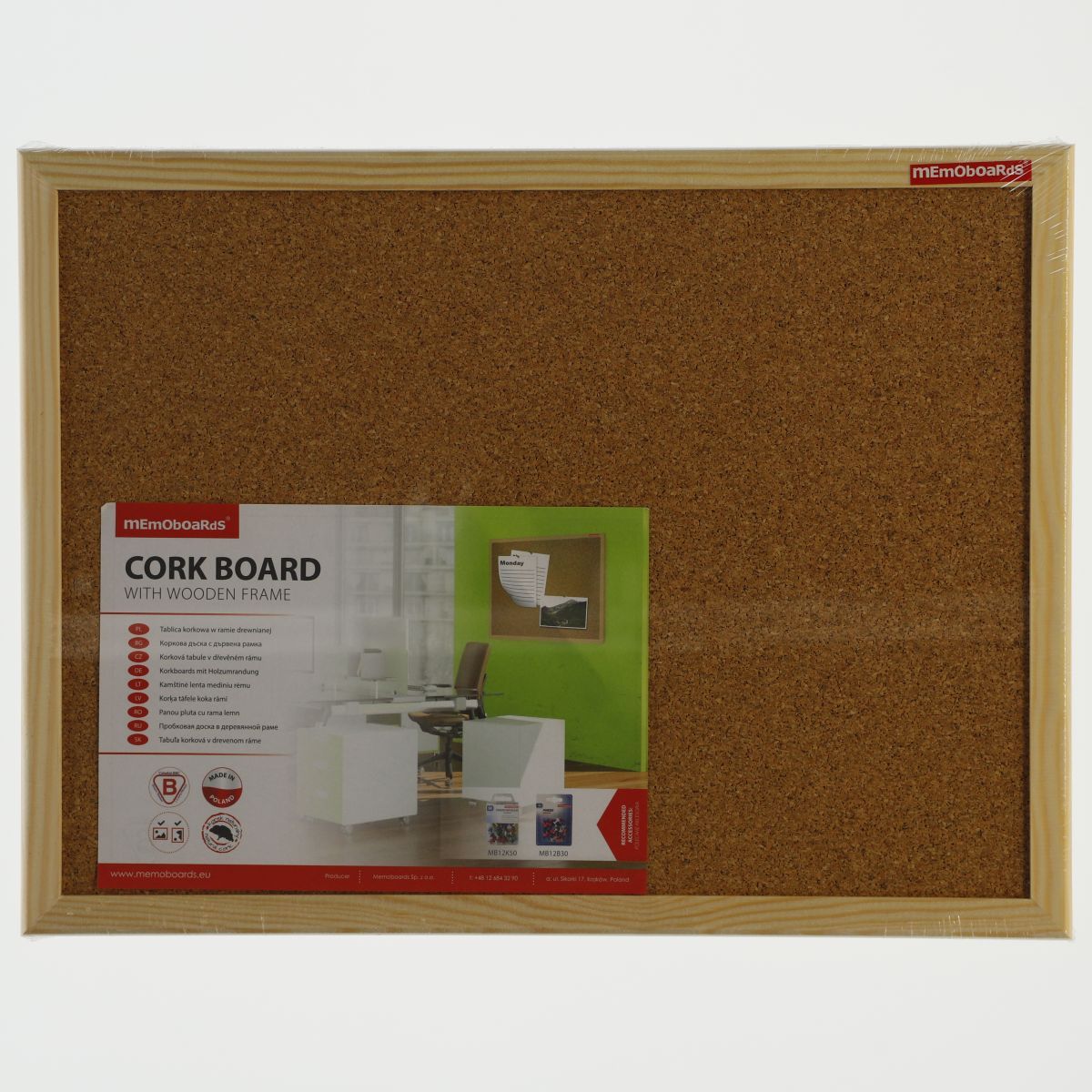 Tablica korkowa w drewnianej ramie [mm:] 300x400 Memoboards (TC34)