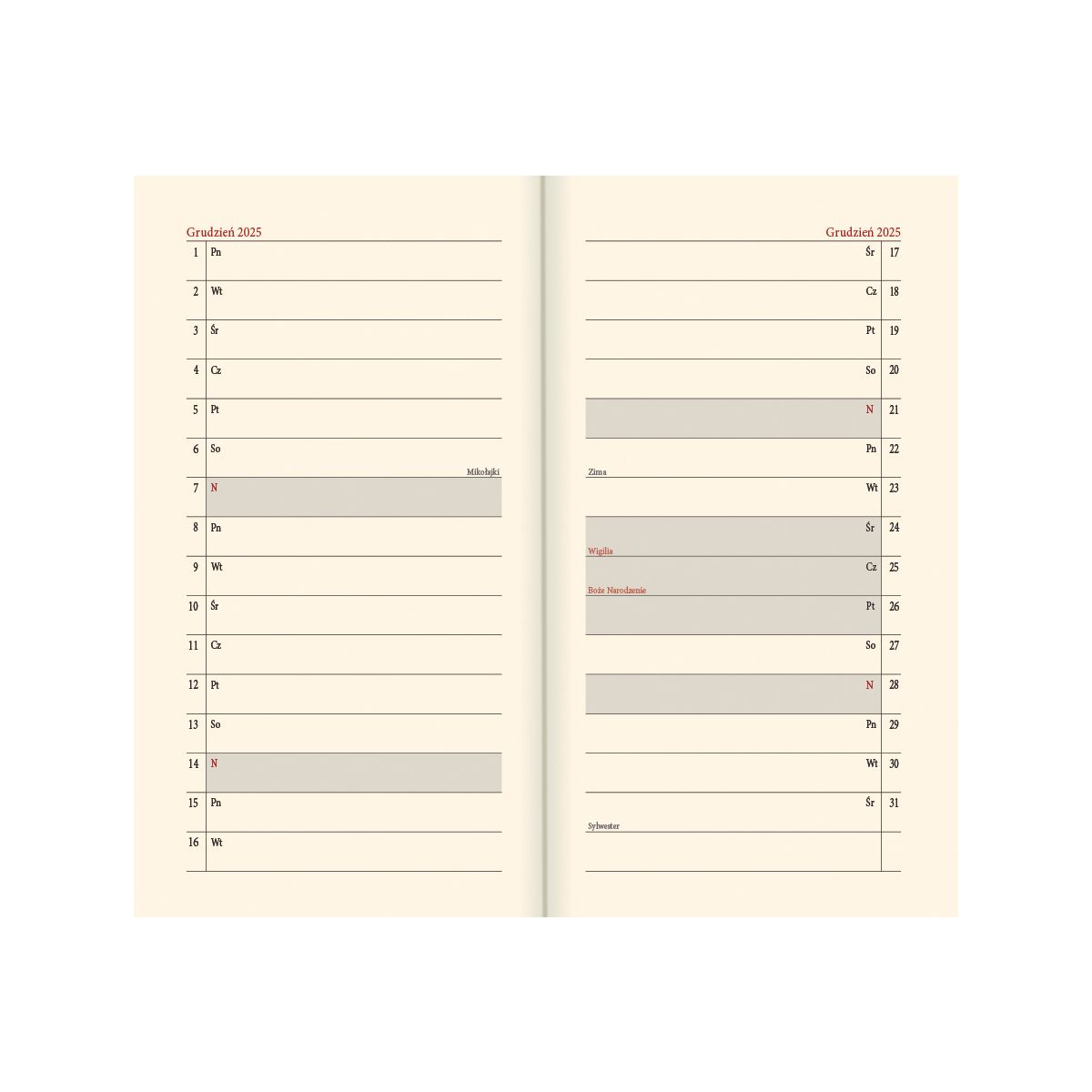 Kalendarz książkowy (terminarz) mix vivella kieszonkowy A6 Lucrum (11T)