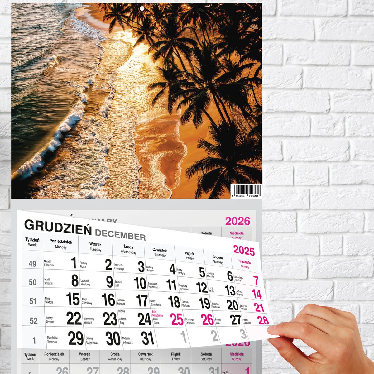 Kalendarz ścienny (401000) k:2915-377 PREMIUM trójdzielny A4 Press (ŁÓDŹ)