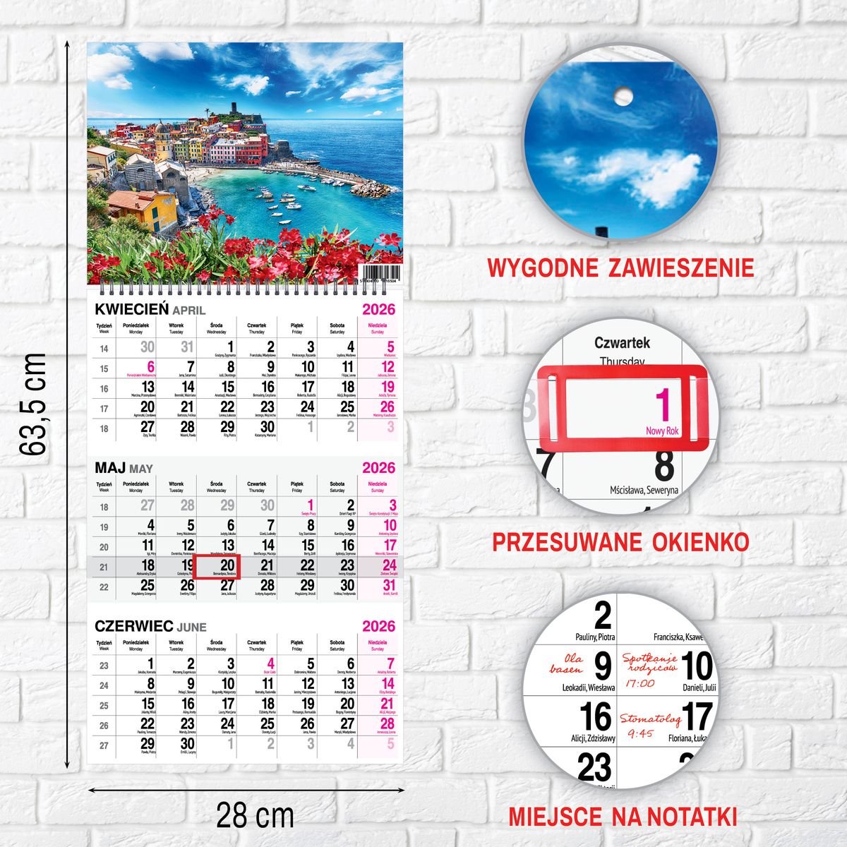 Kalendarz ścienny (401000) k:2915-377 WIDOK 310mm x 790mm Press