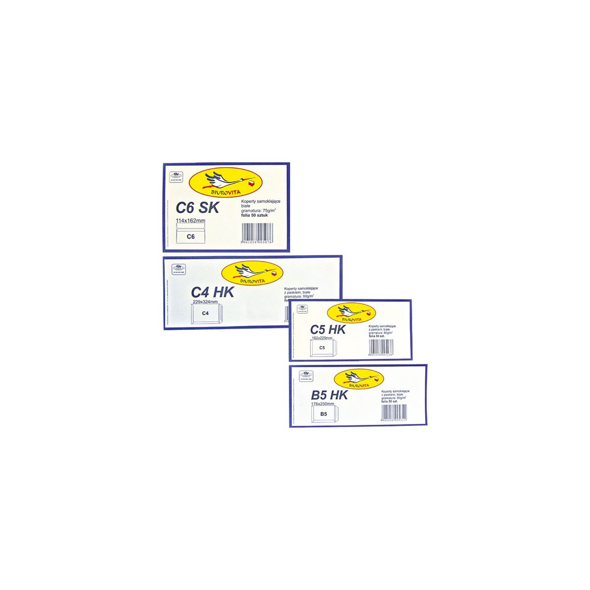 Koperta WZ Eurocopert hk B5 brązowy [mm:] 176x250 50 sztuk