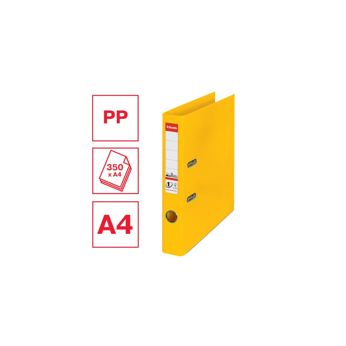 Segregator dźwigniowy Esselte No.1 Power A4 50mm żółty (811410)