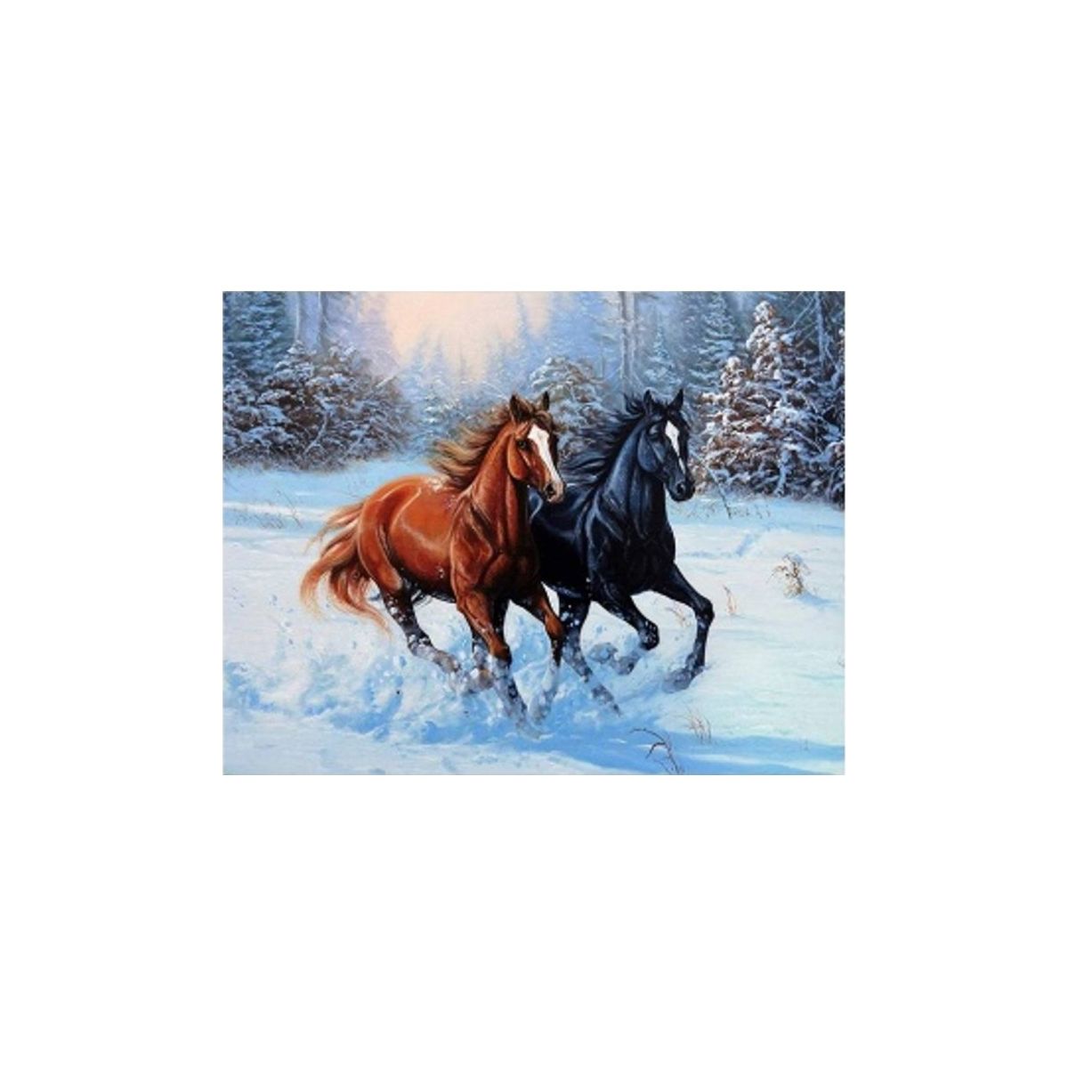 Zestaw kreatywny Norimpex malowanie po numerach - konie zimą 40X50CM (NO-1008589)