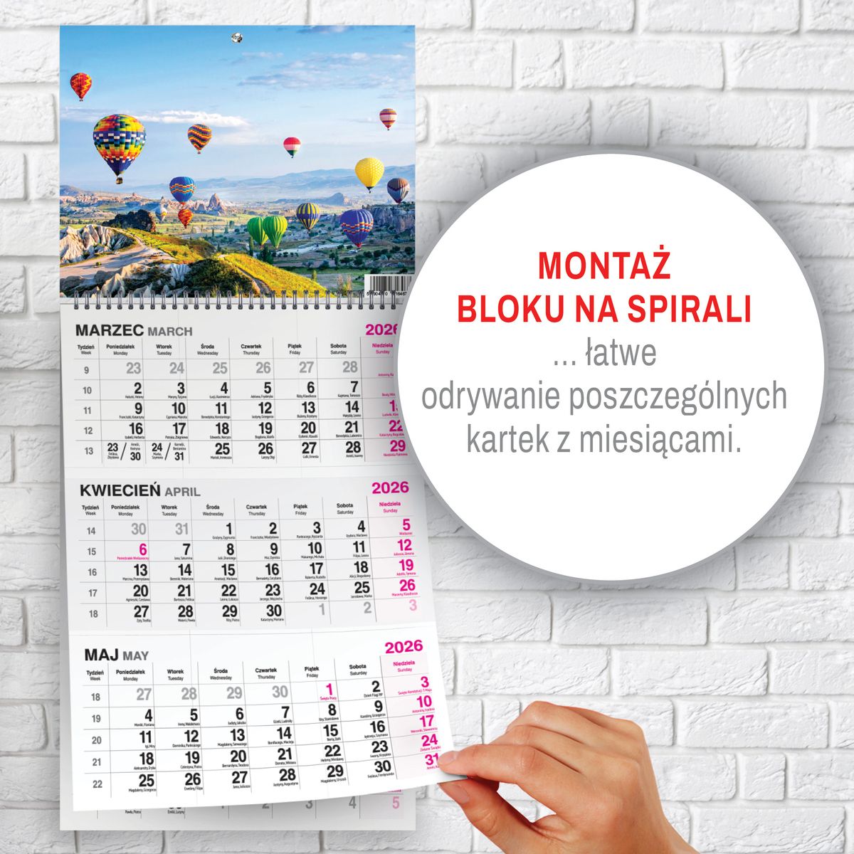 Kalendarz ścienny (401000) k:2915-377 BUKIET 310mm x 790mm Press