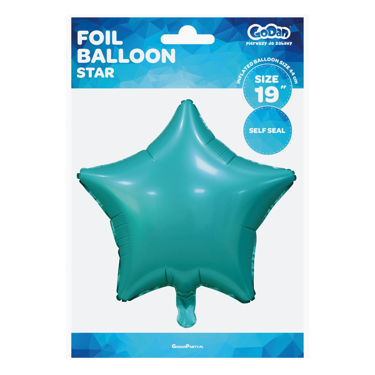 Balon foliowy Godan Turkusowa gwiazda matowa 18cal (BG-HMTR)