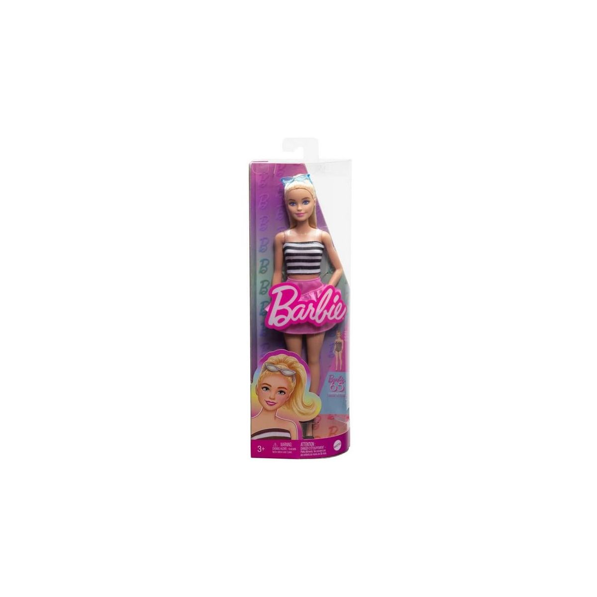 Lalka Barbie Fashionistas biało czarny top [mm:] 290 (HRH11)