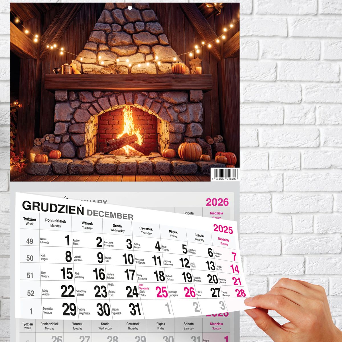 Kalendarz ścienny (401000) k:2915-377 PREMIUM trójdzielny A4 Press (KOMINEK)