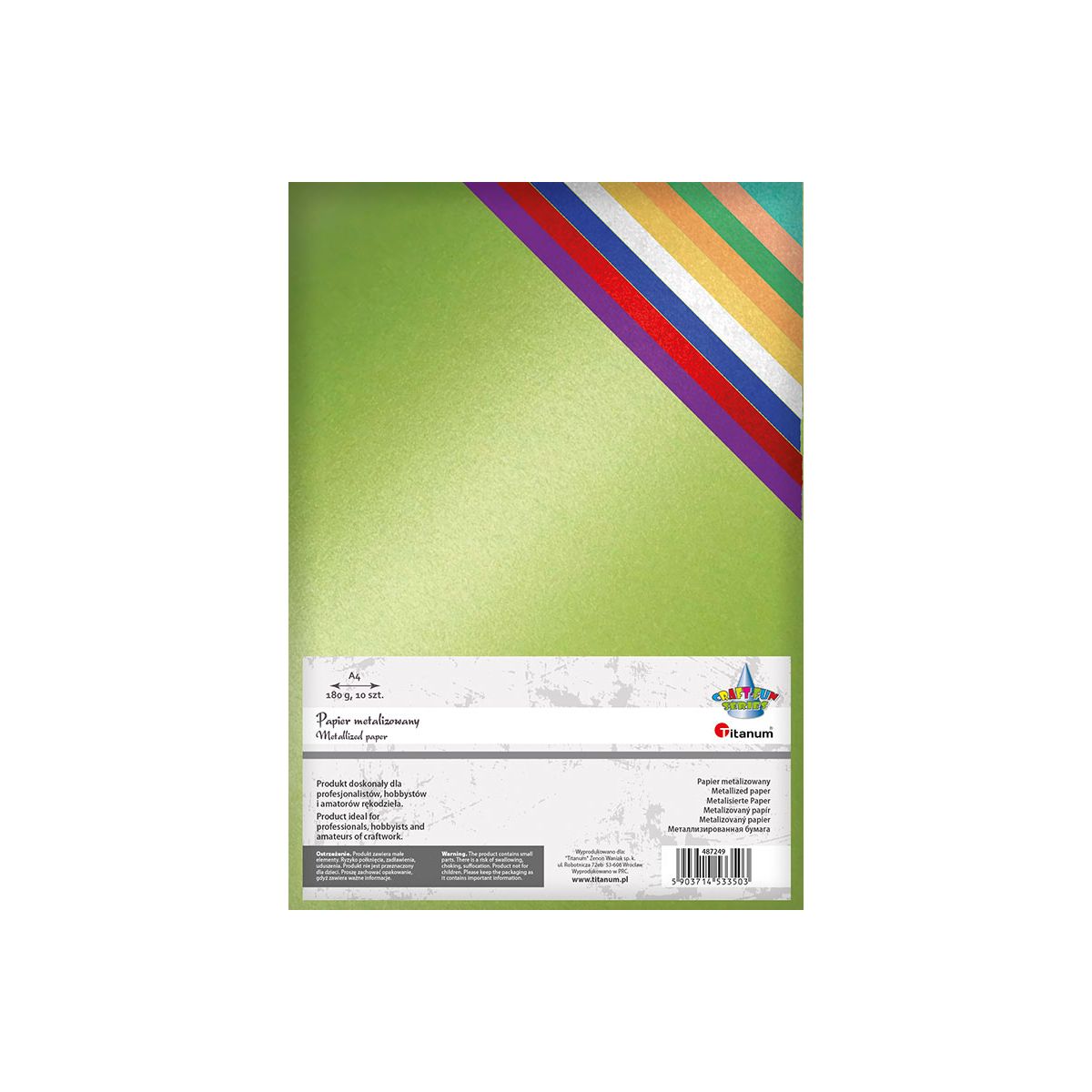 Brystol Titanum Craft-Fun Series Papier metalizowany A4 mix 180g 10k (5903714533503)