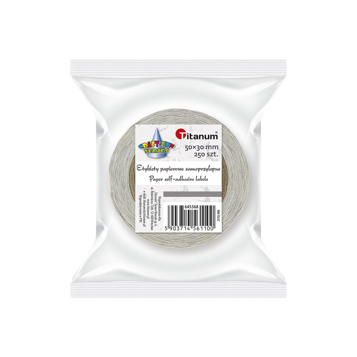Etykieta samoprzylepna Craft-Fun Series na rolce, 4 kolory mix [mm:] 50x30 Titanum (25YQ-006)