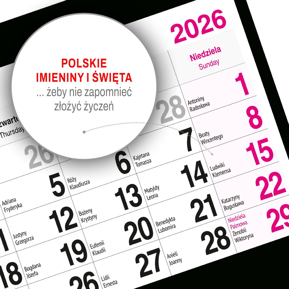 Kalendarz ścienny (401000) k:2915-377 PIES 310mm x 790mm Press