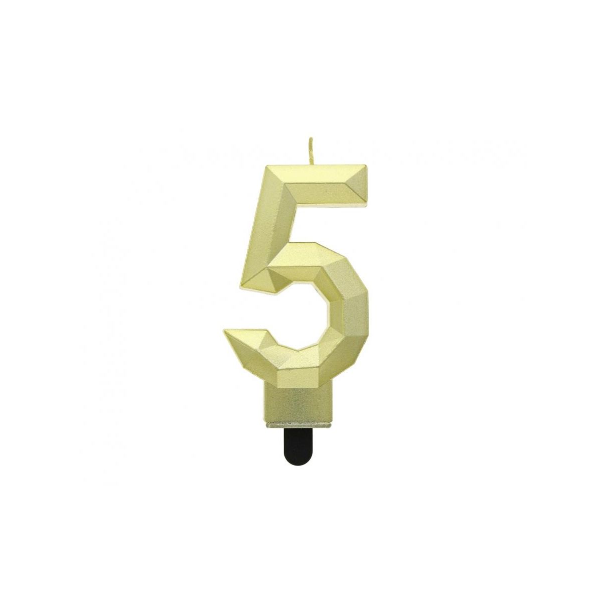 Świeczka urodzinowa cyferka 5 - Diament, metalik złoty, 7.6 cm Godan (PF-SDZ5)