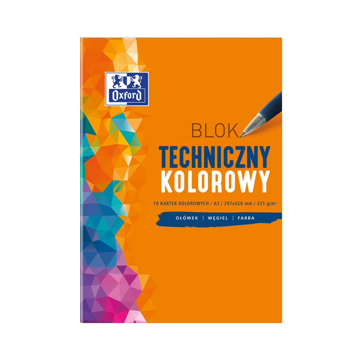 Blok techniczny Oxford Oxford A3 kolorowy 225g 10k (400093234)