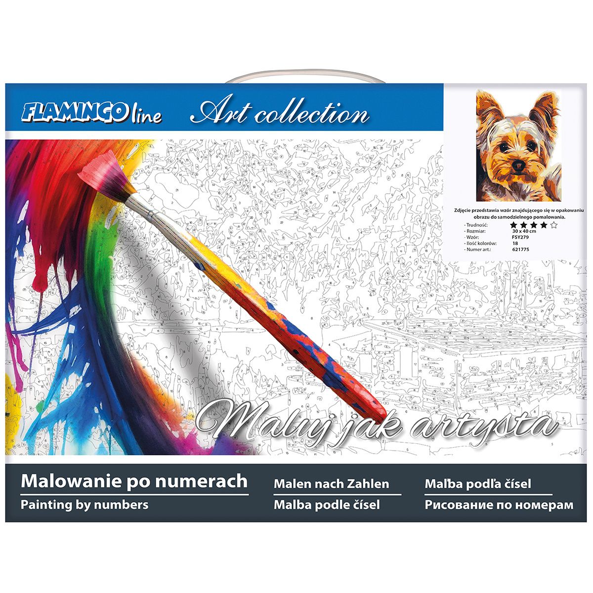 Zestaw kreatywny Malowanie po numerach 30x40cm York Flamingo Line (FSY279)