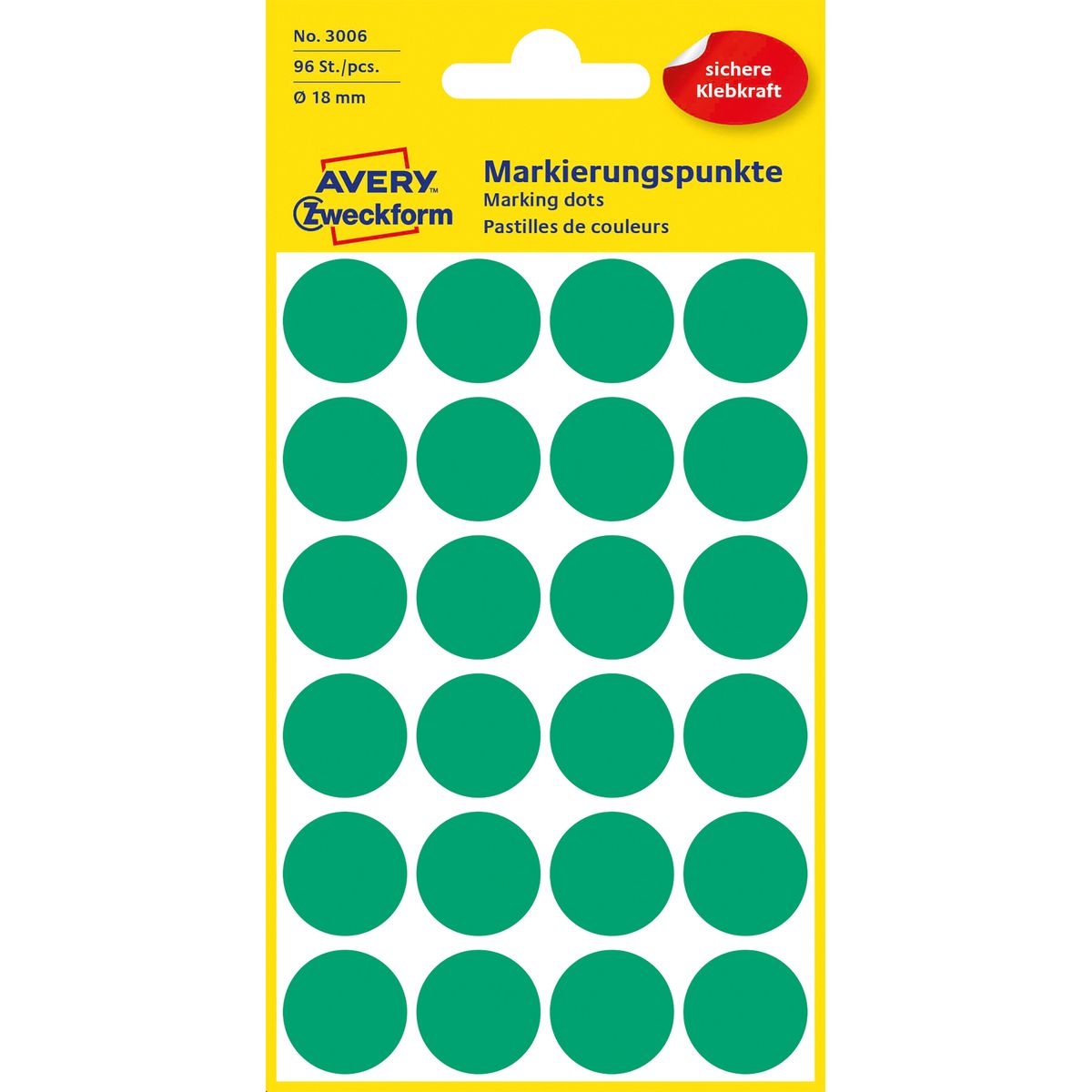 Etykieta do oznaczania Zweckform kropki  18mm zielona [mm:] 18 (3006)