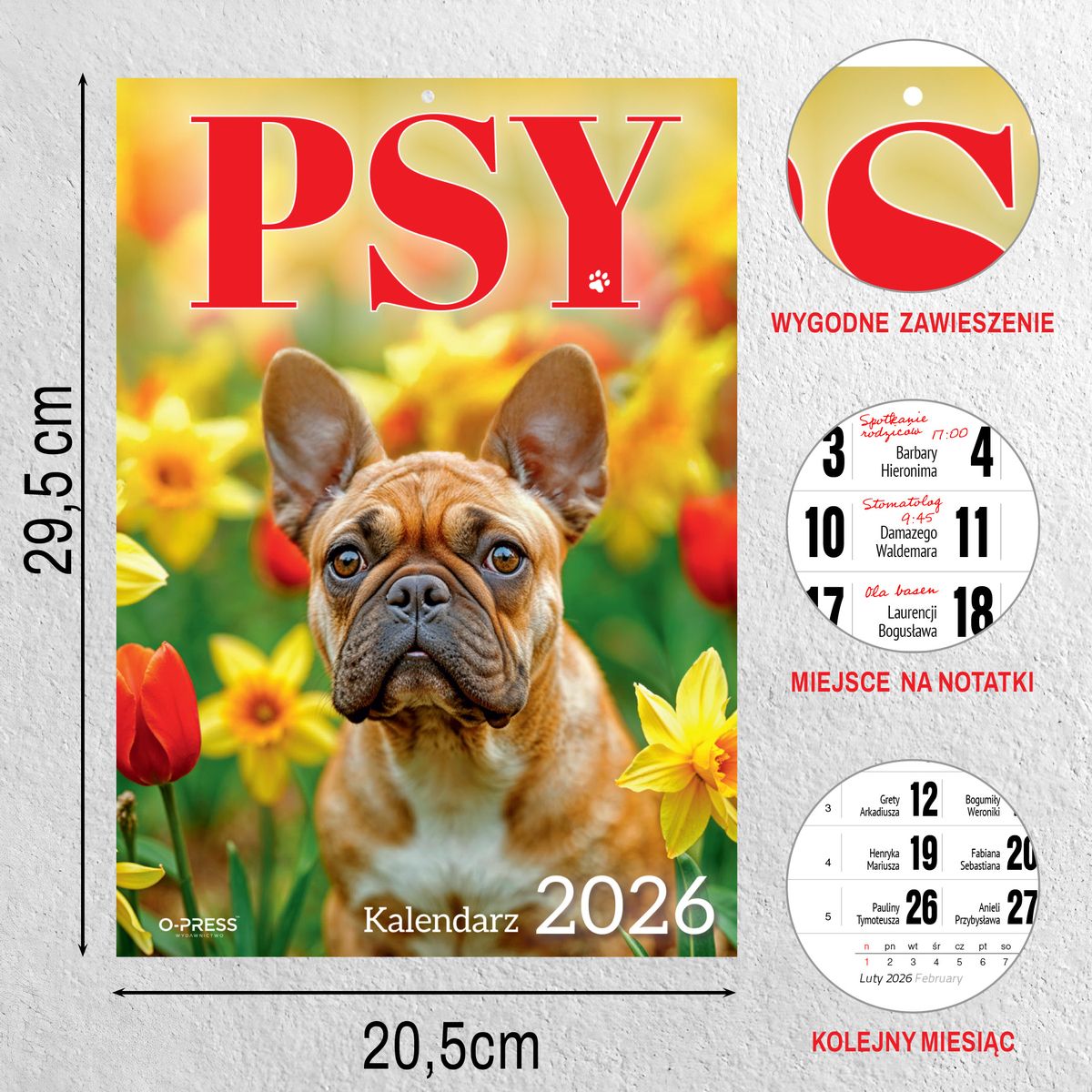 Kalendarz ścienny (401000) k:2915-377 A4 PSY A4 Press (5904830713374)