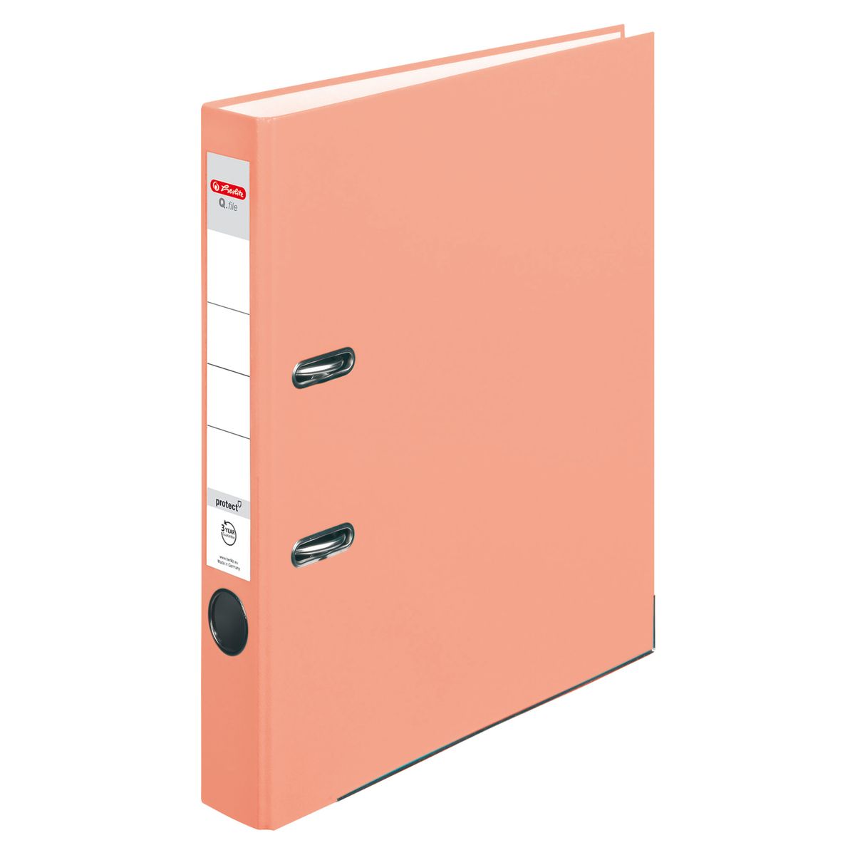 Segregator dźwigniowy Herlitz Q.file protect A4 50mm łososiowy (50028498)