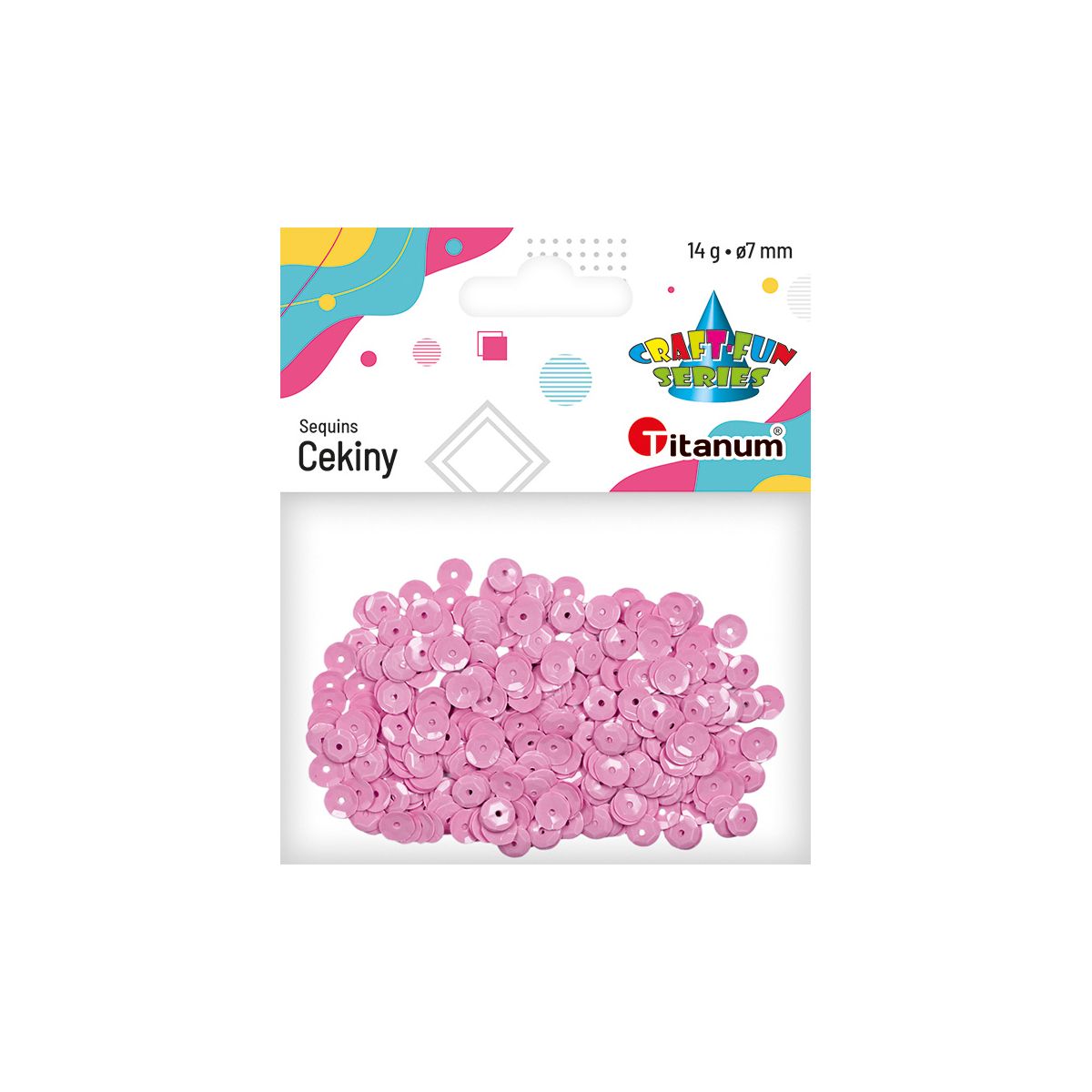 Cekiny Craft-Fun Series okrągłe 7mm wrzosowe 14g Titanum